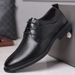 Euro Step First Layer Cowhide Formal Pointed Toe Lace-up Derby Men Brand Business Men's Shoes Wind Pure Leather_vogvips.com