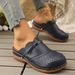 Summer New Women's Shoes Bowknot Hollow Out Closed Toe Flat Comfortable Floral Women's Slippers_vogvips.com