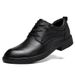 Euro Step Men's Winter Cowhide Business British Formal Wedding Brogue Youth Korean Style Trendy Casual Leather Shoes_vogvips.com