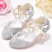 Girls shoes Children glitter performance high heels gold powder silver four seasons children princess glass shoes_vogvips.com