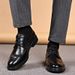 Euro Step Carved Genuine Leather Pointed Business Formal Autumn New Brogue Men's Soft Sole Shoes_vogvips.com