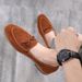 Leather frosted men's shoes Fashion bow fashion men's shoes_vogvips.com