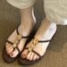 Women's Summer Flip-flops For Outdoor Wear 2026 New Bohemian Style Niche Rhinestone Mid-heel Sandals To Match Skirts_vogvips.com