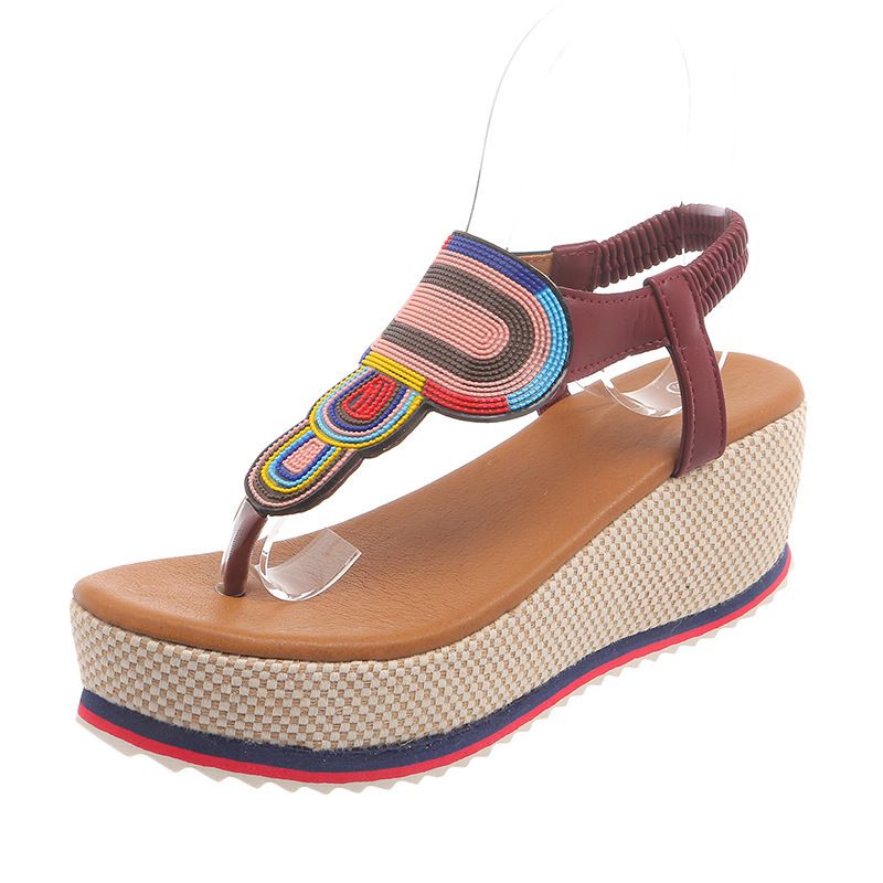 New Fashion Trend Pinched Elastic Platform Platform High Heel Comfortable Plus-size Sandals_vogvips.com