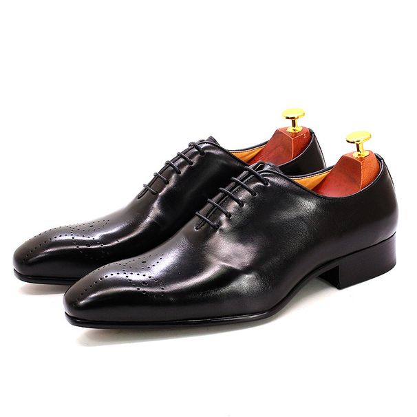 Leather Shoes For Men Manual Color Leather Shoes For Men Pointed Business Casual Leather Shoes For Men_vogvips.com