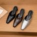 Summer Chic Plus Size Chunky Heel Slip-On Mules Closed Toe Mid Heel Slippers For Women Easy Wear Casual Shoes New Style_vogvips.com