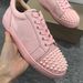 Pink Flannel Suede Leather Women's Sneakers European Style Lace-up Round Toe Studded Board New Flat Shoes For Women_vogvips.com