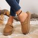 Plus Size Women's Suede Slip-On Slippers With Belt Buckle Thick Sole Platform Autumn New Style Size 43 Closed Toe_vogvips.com