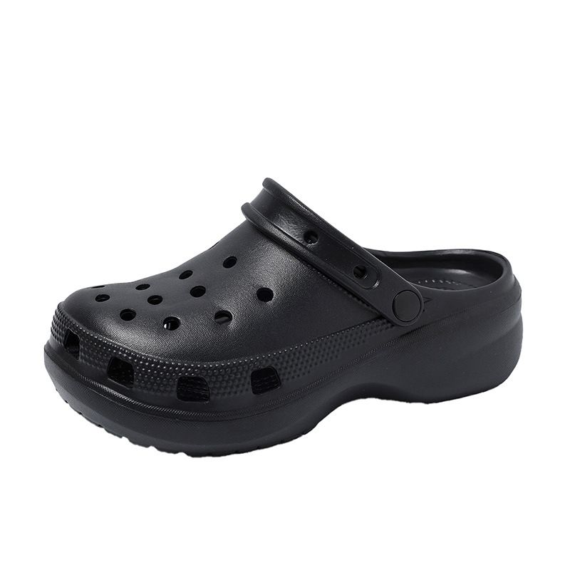 Women's DIY Cartoon Perforated Sandals Thick Soled EVA Summer Wear Beach/Seaside Style Height Increasing Versatile_vogvips.com