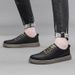 Round Head Lace-up Board Shoes Casual Low-top Breathable Sports Men's Shoes Rubber Non-slip Sole_vogvips.com