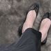 Women's Split Toe Shoes Inner Wedge Heel Low Cut Patent Leather Mesh Rhinestone Pig Trotter Single Shoes Style Women's Ballet Flats_vogvips.com