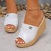 Women's Open Toe Peep Toe Wedge Sandals Fashion Summer Thick Sole Plus Size Strappy Sandals_vogvips.com