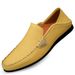 First Layer Men's Driving Shoes Men's Round Head Light Mouth Casual Shoes Solid Color Rubber Non-slip Men's Shoes_vogvips.com