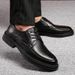 2025 Spring Breathable British Business Casual Dress Leather Men's Korean Black Wedding Shoes_vogvips.com