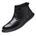 Men's Mid-top Leather Boots Casual, Breathable Velvet Martin Boots_vogvips.com