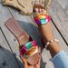 2026 New Large Size Slippers Women's Flat Sandals Fashion Trend One-character Colored Slippers_vogvips.com