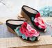 Summer New 3D Fish Mouth High Slope Heel Cool Slippers For Women Embroidered Cloth Shoes_vogvips.com