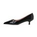 Women's Nude Patent Leather Pointed Toe High Heels Stiletto Low Heel Work Shoes Professional Glossy Medium Heel_vogvips.com