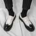 Euro Step 2025 Spring New Round Toe Korean Style Brogue Leather Youth Work Color-Block Men's Shoes_vogvips.com
