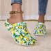 Women's Summer New Cute Strawberry Print Sandals Thick Sole Non-Slip Beach Wearable Closed Toe Shoes_vogvips.com