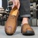 Hot Selling Handmade Stitched Sole Casual Leather Outdoor Slip-On Loafers Driving Men's Shoes_vogvips.com