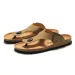 RUIZUSTOCK Unisex Fashion Black Thong Sandals PU Leather Cork Footbed Flat Flip Flops With Adjustable Buckle_vogvips.com