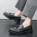 Suitable For All Seasons Large Size Round Toe Tassel Thick Sole Height Increasing Loafers 2025 Spring Autumn New Slip-On British Style Small_vogvips.com