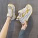 Thick-soled Transparent Net Little White Shoes Women's Single Net Casual And Light Versatile Small Fragrant Wind Sports Dad Shoes_vogvips.com