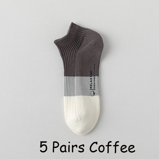 5 Pairs Men Cotton Ankle Low Cut Breathable Comfortable Soft Thin Casual Sports Fashions Non-Slip Women Boat Short Socks_vogvips.com