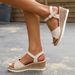 Women's Plus Size Wedge Sandals Peep Toe Buckle Fashionable Comfortable Platform Sandals Summer_vogvips.com