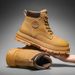 European Warm Series Hidden Heel Martin Boots For Women And Men, Unisex Yellow Thick Sole Ankle Motorcycle Work Chunky Boots, Men's Shoes_vogvips.com