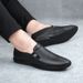 Men's Shoes Men's Casual Leather Shoes Soft-soled Lazy Driving Doudou Overshoes_vogvips.com