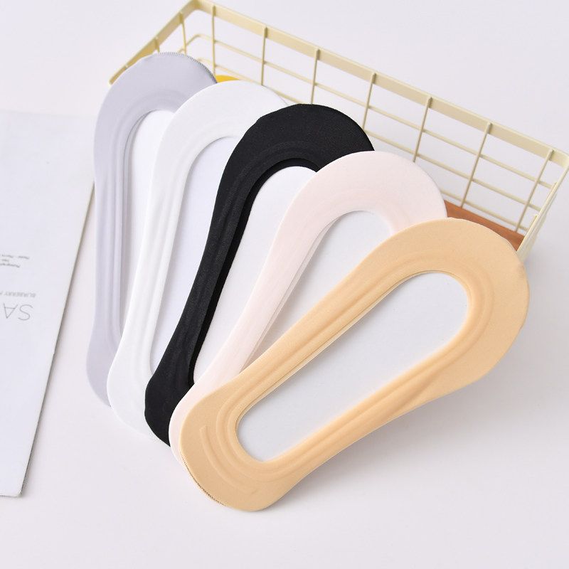 5pairs Women Boat Socks Breathable Solid Color Ultra-Thin Invisible Sock Sweat-Absorbing High Quality Soft Easy Casual_vogvips.com