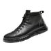 European Warm Series Men's Autumn Winter Martin Warm Fleece Lined Large Size Snow Work Boots Thick Sole Height Increasing Cotton Genuine_vogvips.com