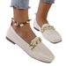 2026 New Summer Single Shoes Chain With Diamond Casual Flat Bottom Fashion Versatile Women's Shoes_vogvips.com
