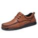 Handmade Men's Shoes, Retro Casual Shoes, Men's Lace-Up Round-Toe Youth British-Style Trendy Shoes, Men's Leather Shoes_vogvips.com