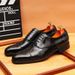 Internet Celebrity Patent Glossy Formal Business Pointed Toe Genuine Leather Oxford British Style Wedding Men's_vogvips.com