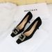 6183-K21 Style Banquet High Heel Suede Small Square Head Metal Water Diamond G-shaped Buckle Spring And Autumn Women's_vogvips.com