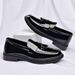 Men's Fashionable Breathable Business Casual Shoes With Shiny PU Upper & Hidden Height Increase, Comfortable Round Toe Slip-On Loafers For Summer_vogvips.com