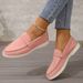 2025 Women's Round Toe Women's Frosted Flat Bottomed Lazy Single Shoe Style Large Casual Shoes Summer Garden_vogvips.com