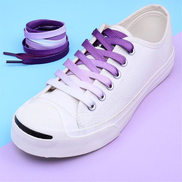 Shoe Accessories color gradient shoelaces sports shoes white shoes canvas shoes children's personality trendy flat shoelaces_vogvips.com