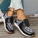 Women's Shoes Sports Casual Shoes Autumn Large Size Round Toe Color Matching Flat Shoes_vogvips.com