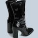 Women's Chunky Heel Platform Chelsea Boots - High Shine Patent Leather, 8cm Block Heel, Side Zipper, Comfortable Mid-Calf Boots For Fall & Winter_vogvips.com