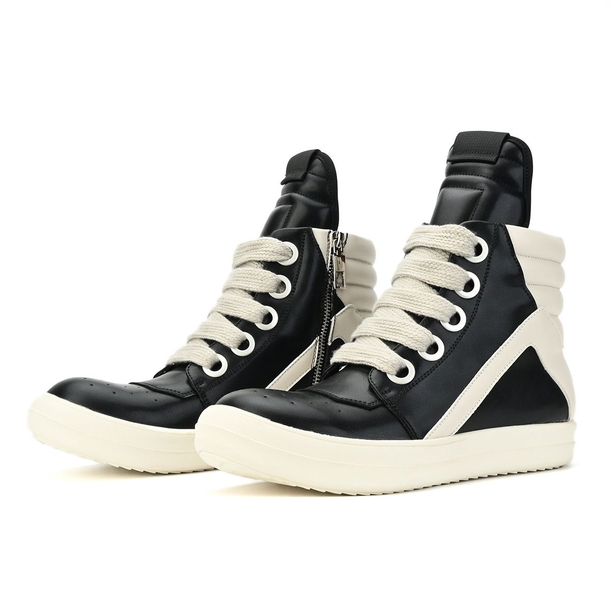 Men's Casual Athletic Shoes, Thick Soled, High Top, Chunky Laces, Sneakers_vogvips.com