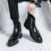 Men's Stylish Chelsea Boots With Distressed Finish - High Top Lace-Up Leather Boots For Outdoor & Casual Wear (Sizes 38-46, Black/Brown)_vogvips.com