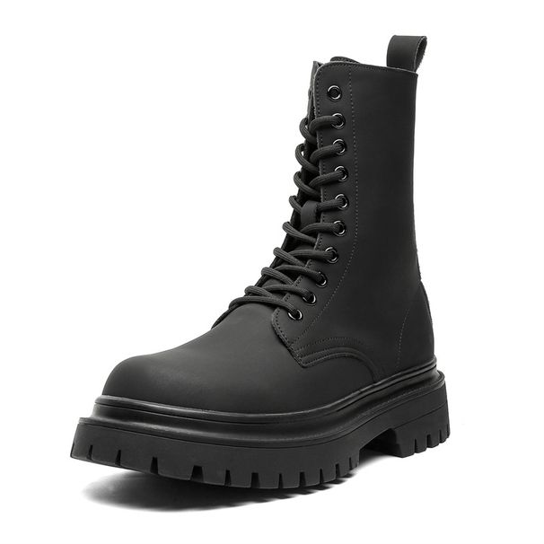 Lace-up Slim Martin Boots Retro Thick-soled Heightening Locomotive Wind Tooling Boots Short Boots_vogvips.com
