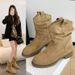 Women's Fashion Denim Boots, New 2025 Autumn Style, Height-Increasing, Casual, Non-Slip, Petite Short Boots_vogvips.com
