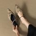 2026 Summer New Pointed Toe Flat Sandals For Women Fashionable Light Luxury Leopard Print Sexy One-Strap Closed-Toe_vogvips.com