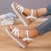 New Cross Buckle Water Diamond Women's Large Rope Sponge Cake Thick Bottom Square Head Sandals_vogvips.com