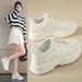 White Women 2024 New Leather Chunky Sneakers Women's Sports Thick Tennis Vulcanized Basket Platform Shoes_vogvips.com